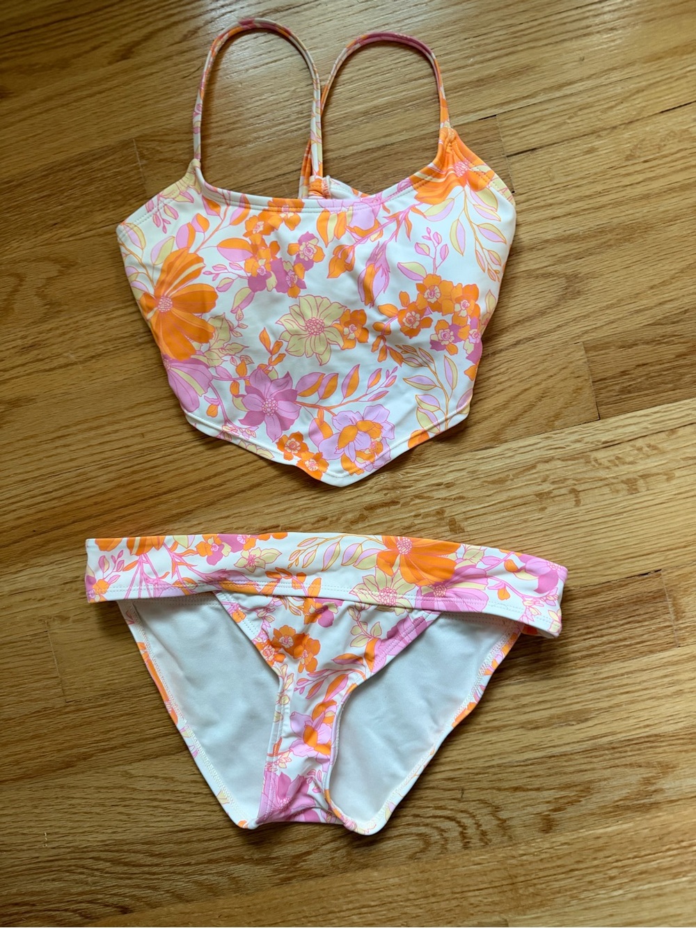 MWOT Floral  Orange & Pink Two-Piece Swim Set